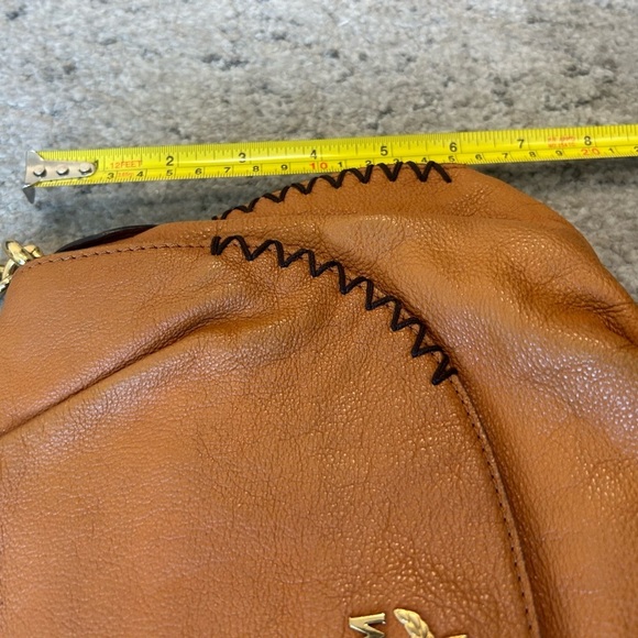 MCM Tan Leather Crossbody Bag with Elegant Chain Strap GUC minor stain bottom - Picture 14 of 16